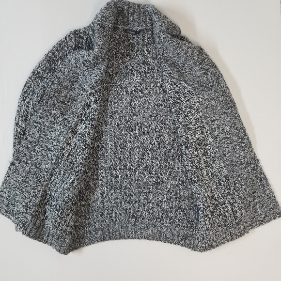 Knit Cardigan In Marled Grey, Size Small - Picture 4 of 9